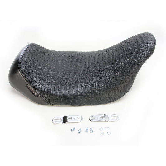 LE PERA Bare Bones Solo Seat - Croc - Black - Touring '08-'23