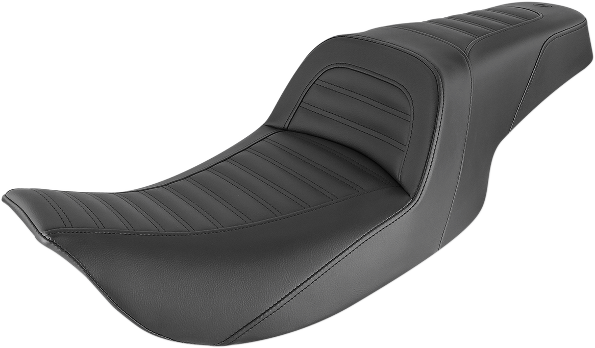 SADDLEMEN Slim Roll & Pleat Seat - Black - Touring '97-'07