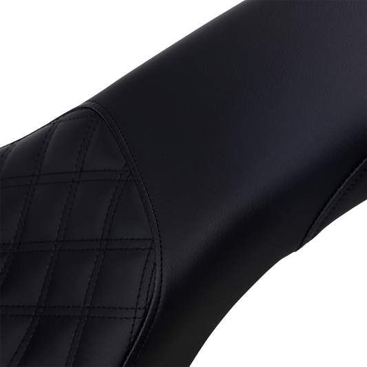 SADDLEMEN Profiler Seat - Front Lattice/Rear Smooth - Black - Softail '18-'24