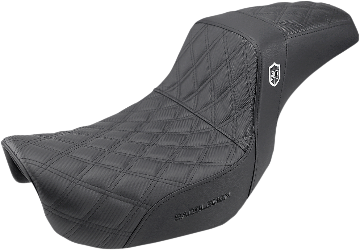 SADDLEMEN Pro Series SDC Performance Seat - w/o Backrest - Lattice Stitch/Lumbar Gripper - Dyna '06-'17