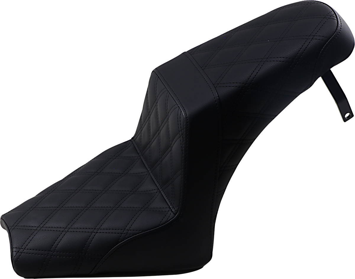 SADDLEMEN Step-Up Seat - Full Lattice Stitch - Black - '18-'22 Indian Scout Bobber