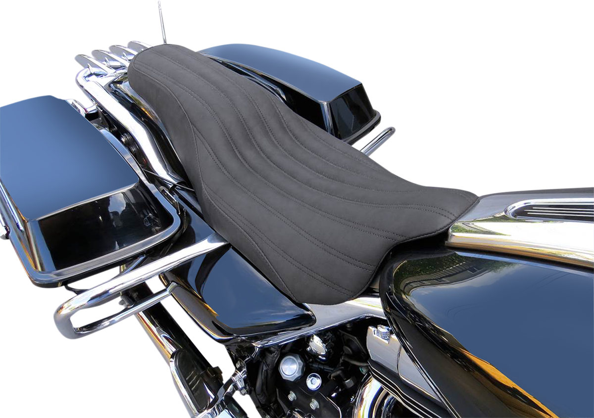 SADDLEMEN Knuckle 2-Up Seat - Black - Ribbed - Touring '08-'24