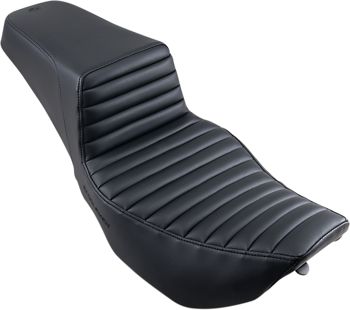 SADDLEMEN Step-Up Seat - Front Tuck-n-Roll - Black - Touring '97-'07
