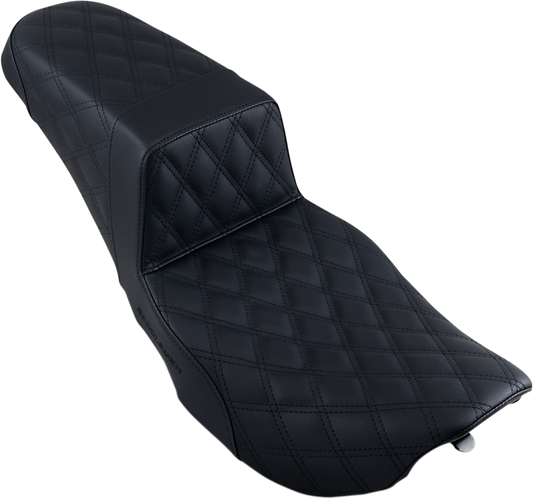 SADDLEMEN Step-Up Seat - Full Lattice Stitch - Black - Touring '97-'07
