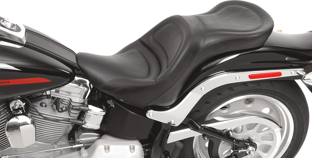 SADDLEMEN Seat - Explorer™ - Without Backrest - Stitched - Black - Softail '07-'17