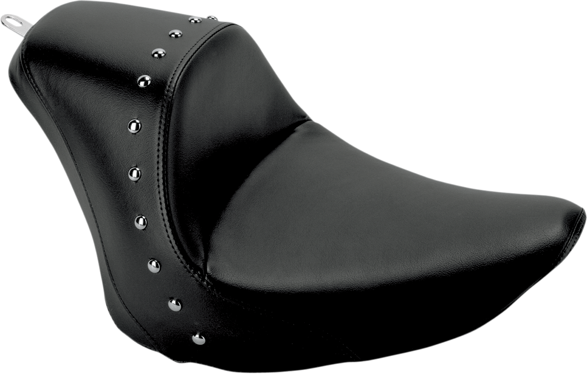 SADDLEMEN Heels Down Solo Seat - Without Backrest - Studded - Black - '06-'17 SOFTAIL