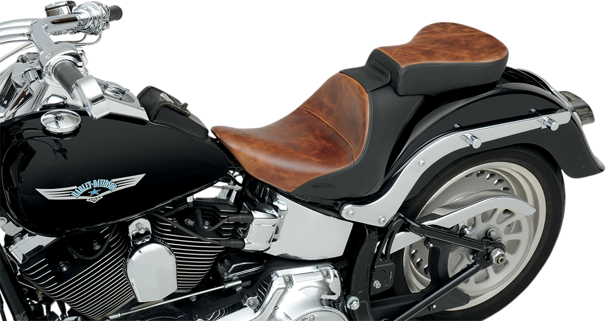 SADDLEMEN Renegade™ Lariat Leather Solo Seat - Softail '06-'17