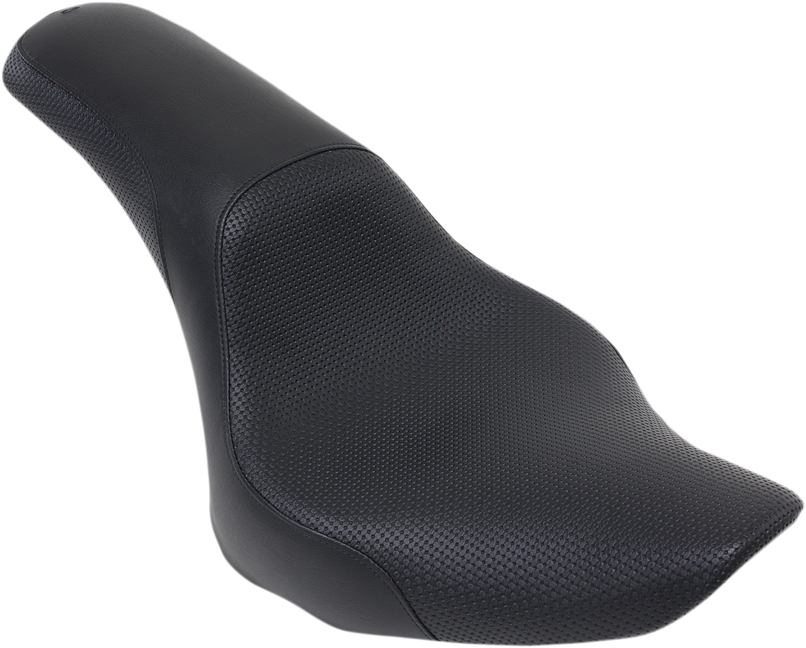 SADDLEMEN Profiler™ Basket-weave Seat - Black - Softail '06-'17