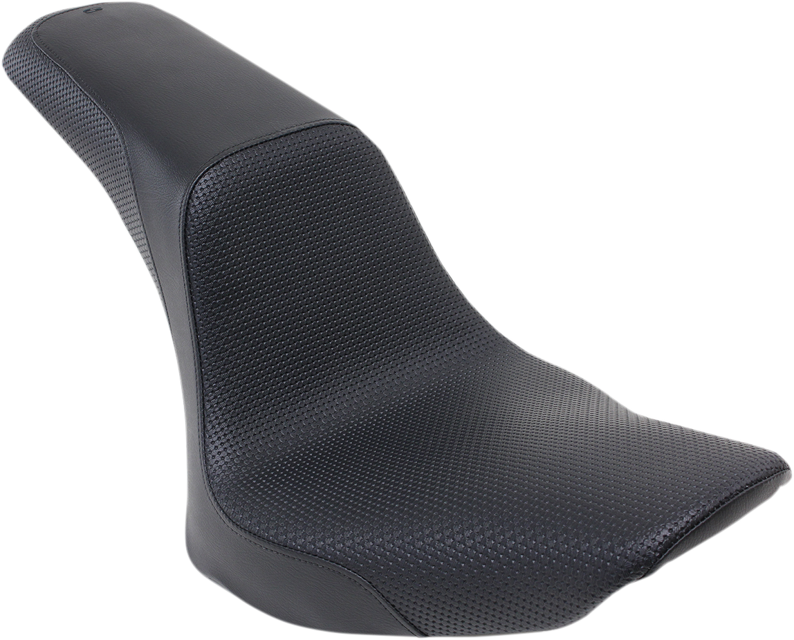 SADDLEMEN Profiler™ Basket-weave Seat - Black - Softail '06-'17