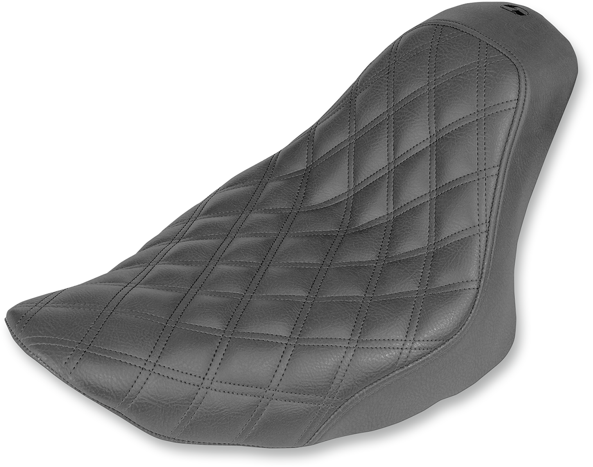 SADDLEMEN Renegade Solo Seat - Lattice Stitched - Black - Softail '06-'17