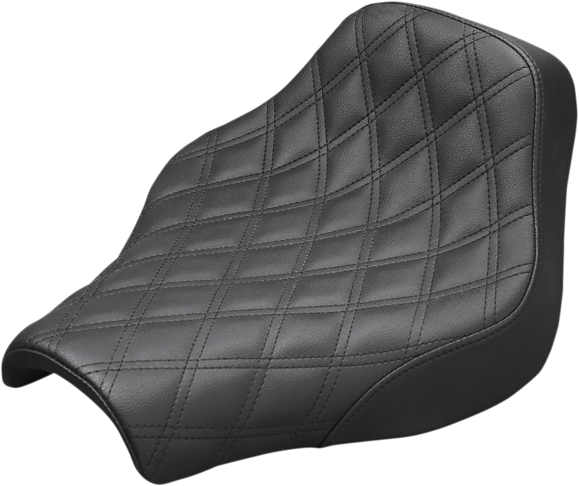 SADDLEMEN Renegade Solo Seat - Lattice Stitched - Black - Softail '18-'23