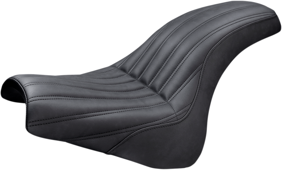 SADDLEMEN Knuckle 2-Up Seat - Ribbed - Black - Softail '18-'20
