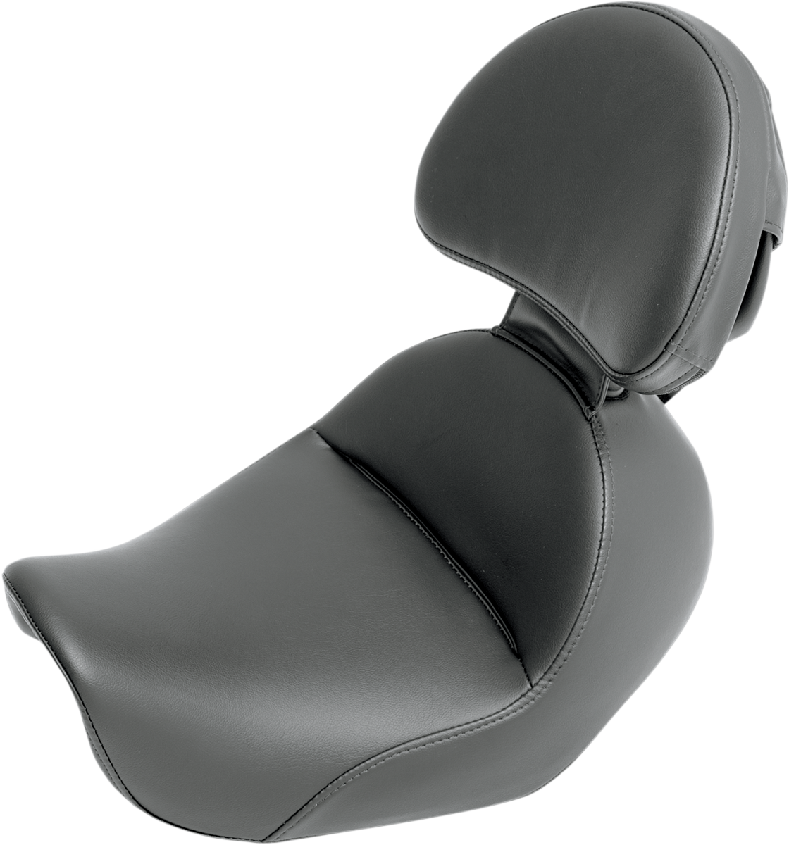 SADDLEMEN Heels Down Solo Seat - With Backrest - Plain - Black - Dyna '06-'17