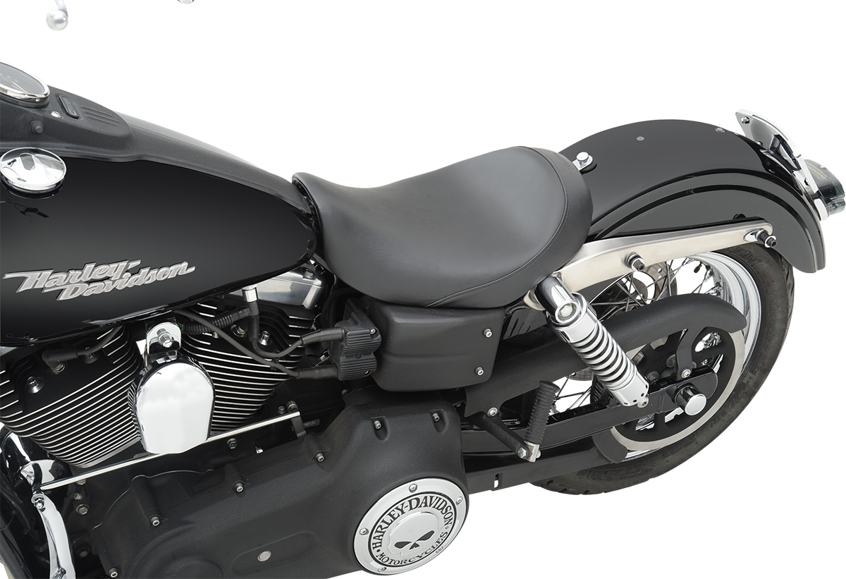 SADDLEMEN S3 Super Slammed Seat - Solo - Black - Dyna '06-'17