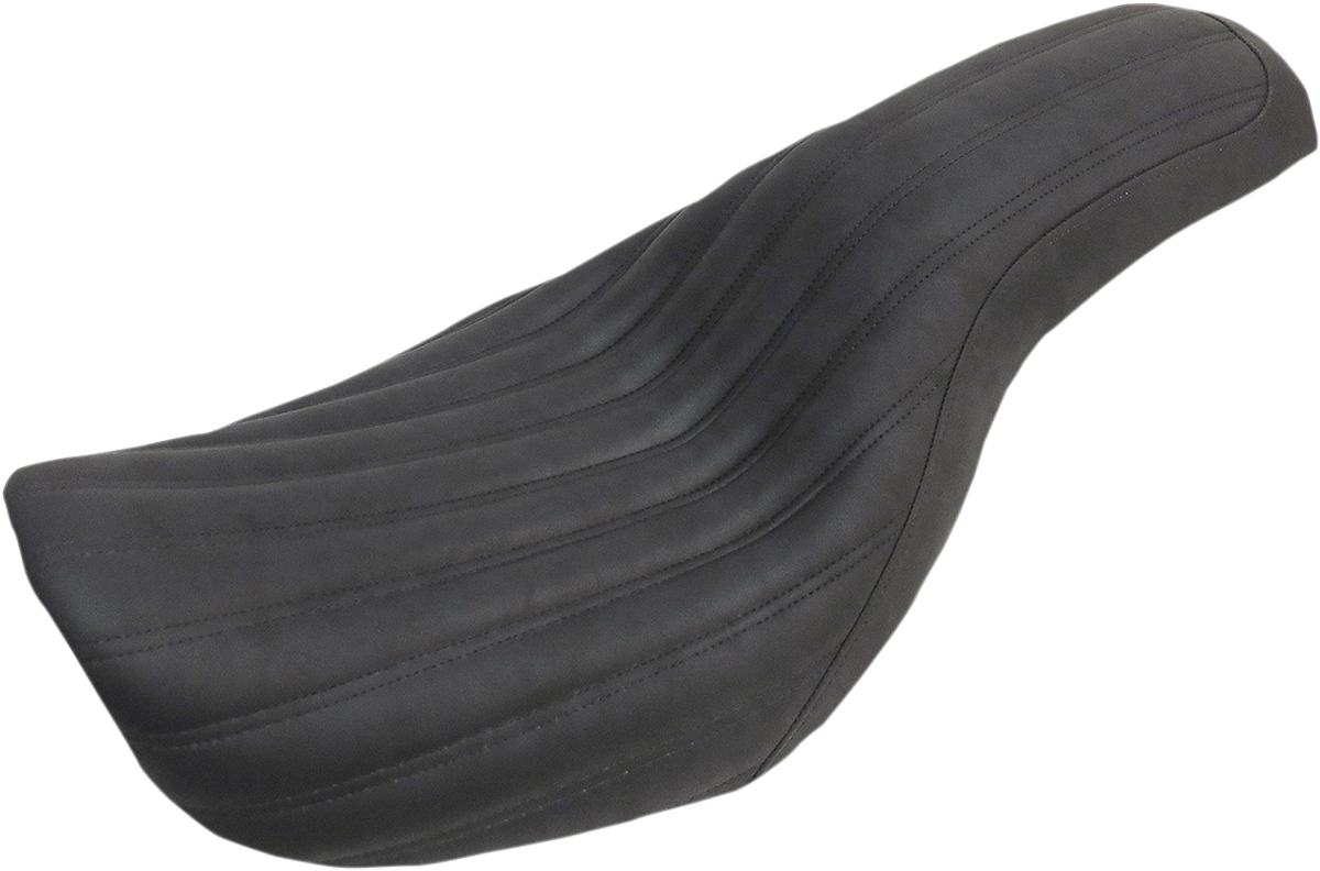 SADDLEMEN Knuckle 2-Up Seat - Ribbed - Black - Dyna '06-'17