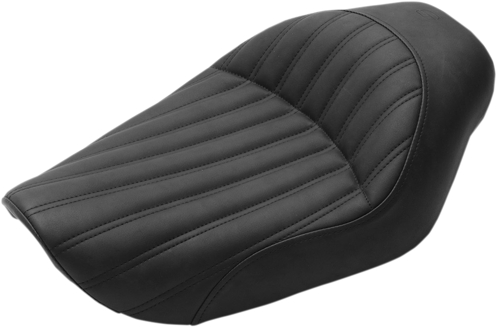 SADDLEMEN Knuckle Solo Seat - Ribbed - Black - Dyna '96-'03