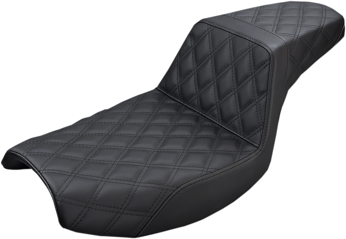 SADDLEMEN Step-Up Seat - Full Lattice Stitch - Black - FXR '86-'94