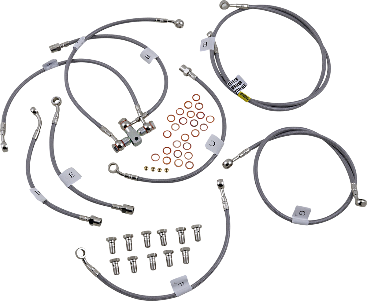 GBRAKES Complete Brake Line Kit - Front / Rear - Stainless Steel - FJR1300A ABS '04-'05
