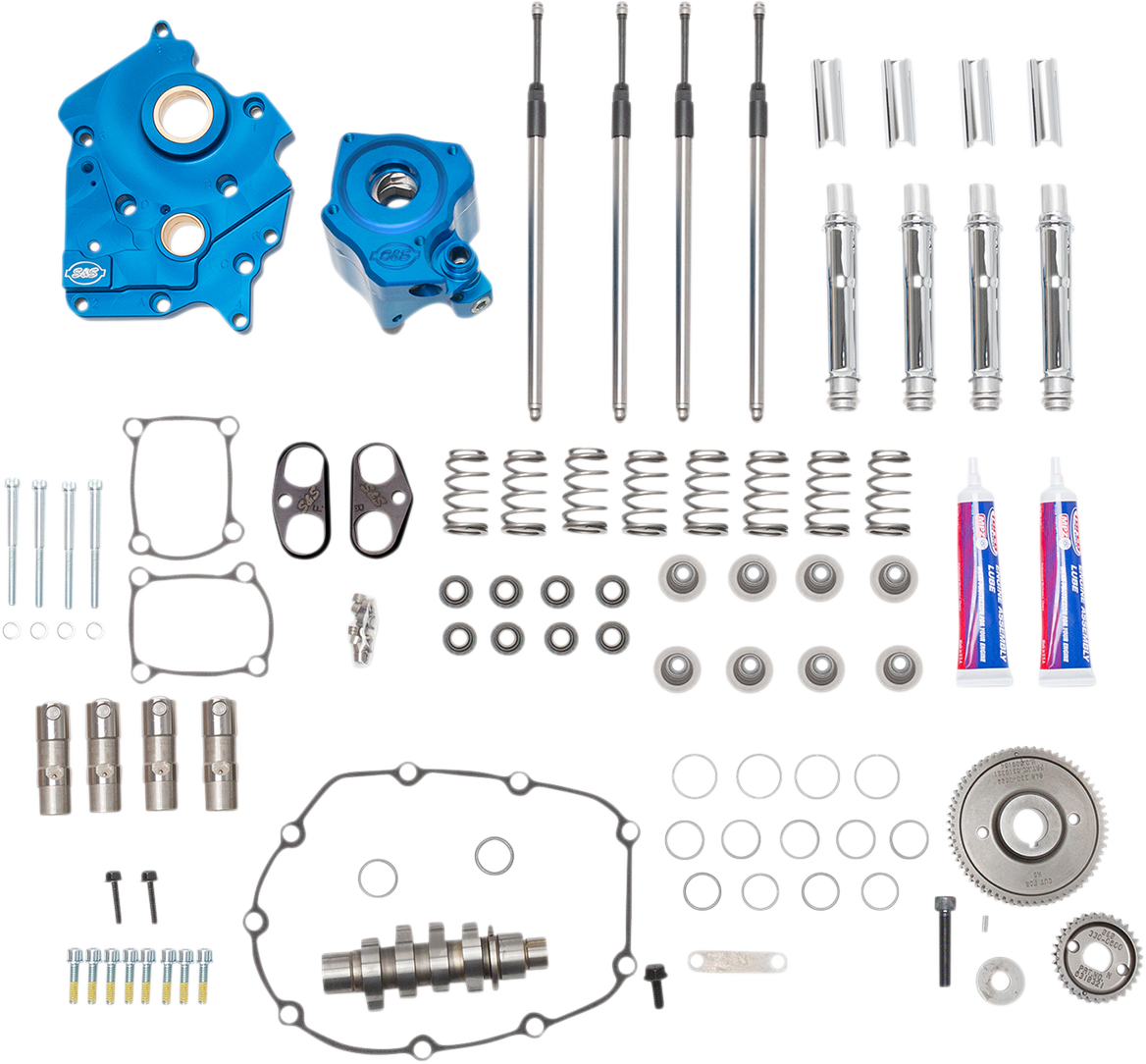 S&S CYCLE Cam Chest Kit with Plate - Gear Drive - Oil Cooled - 550 Cam - Chrome Pushrods - M8