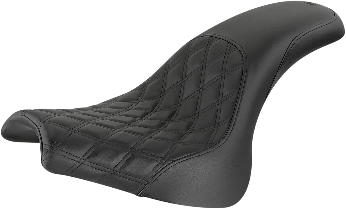 SADDLEMEN Profiler Seat - Front Lattice/Rear Smooth - Black - Softail '18-'23