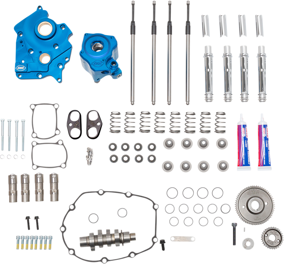 S&S CYCLE Cam Chest Kit with Plate - Gear Drive - Oil Cooled - 540 Cam - Chrome Pushrods - M8