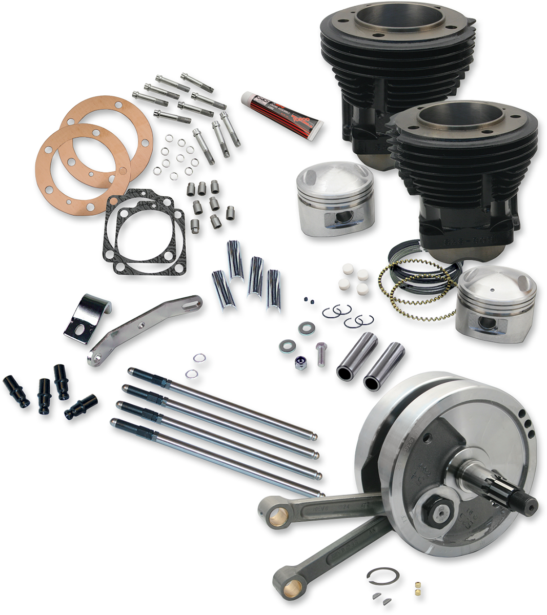 S&S CYCLE 93" Sidewinder Big Bore Stroker Engine Performance Kit- High Compression