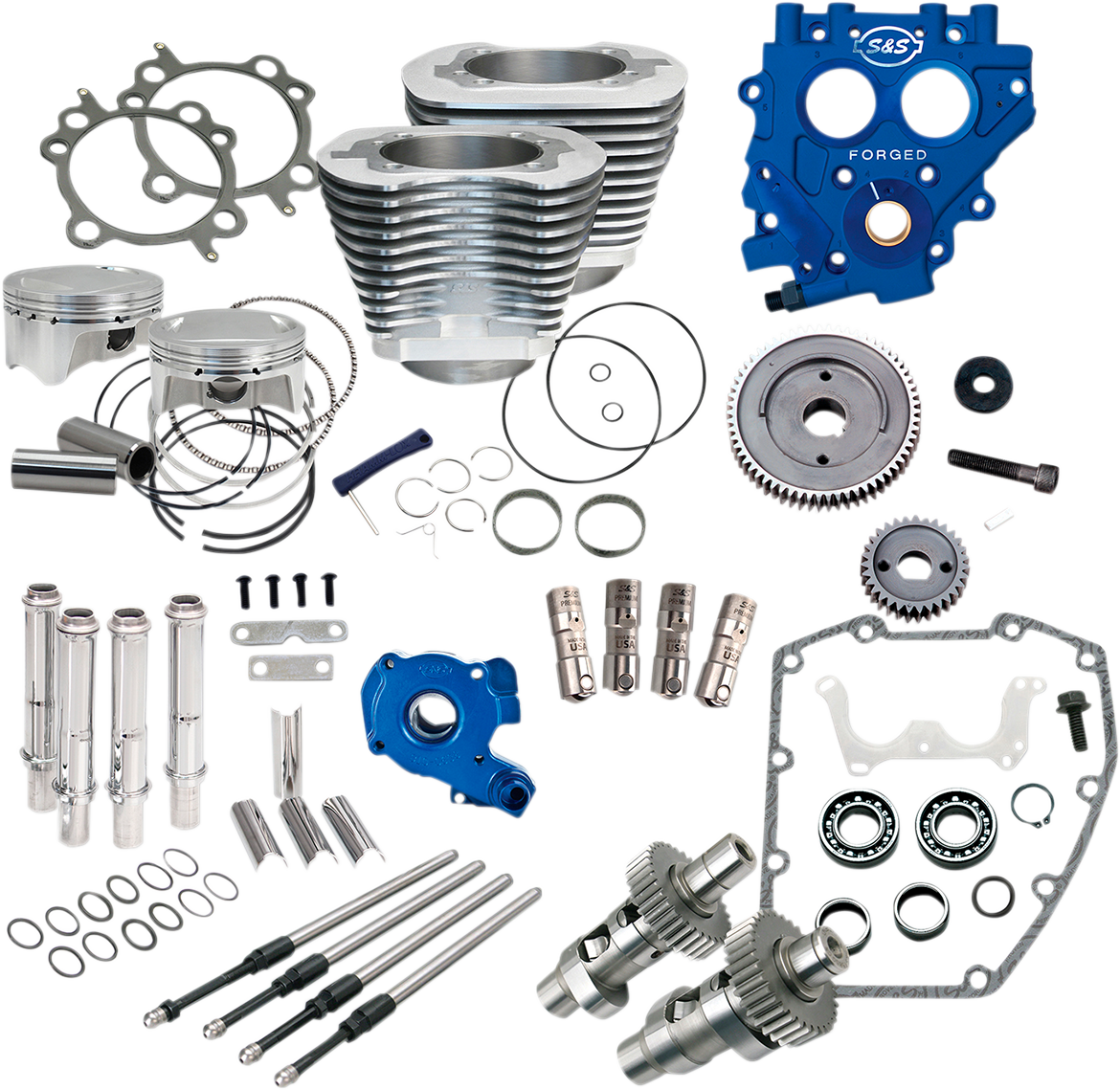 S&S CYCLE 100" Power Package Performance Kit - Gear Drive - Silver