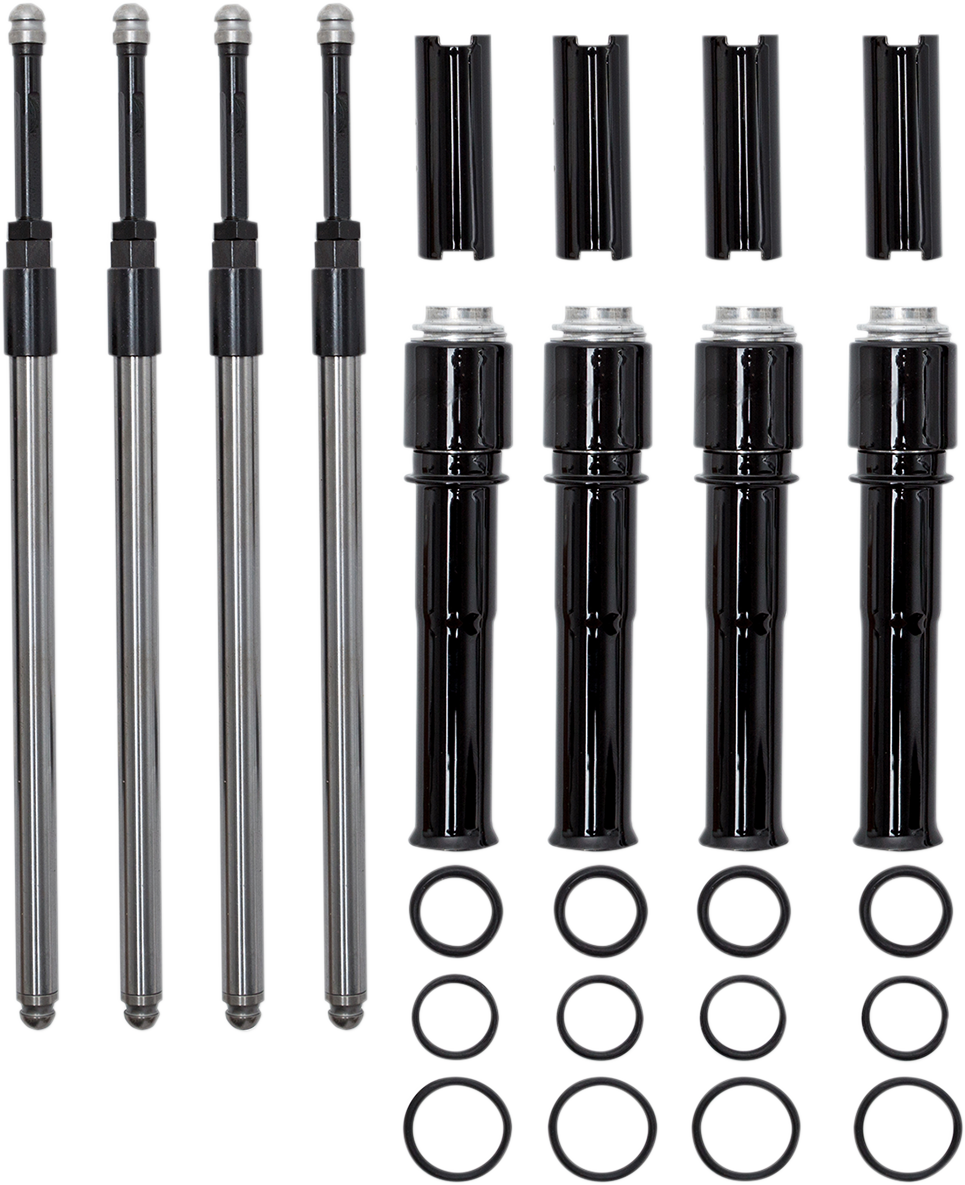 S&S CYCLE Quickee Pushrod Kit with Gloss Black Covers - M8