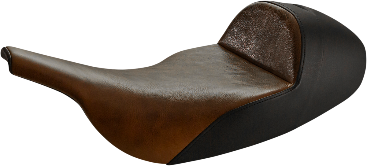 SADDLEMEN Seat - Lariat Solo - Low - Distressed Brown / Black - Touring '97-'07
