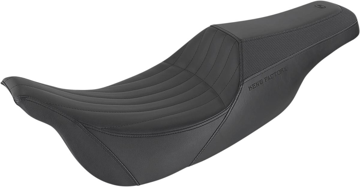 SADDLEMEN Seat - Ken's Factory Pro Series - Front Gripper/Rear Smooth - Black - Touring '08-'24