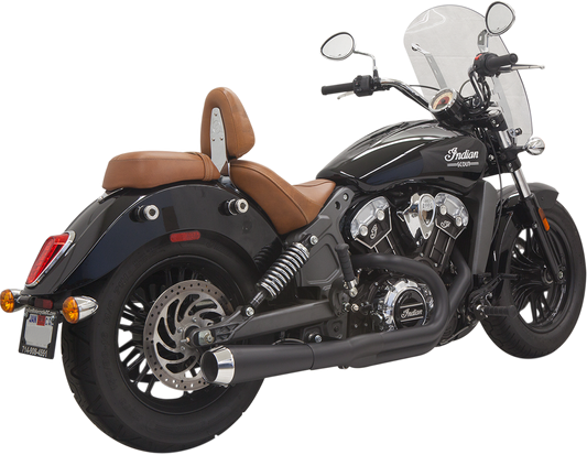 BASSANI XHAUST 2:1 Exhaust - Black - Short - '15-'24 SCOUT MODELS