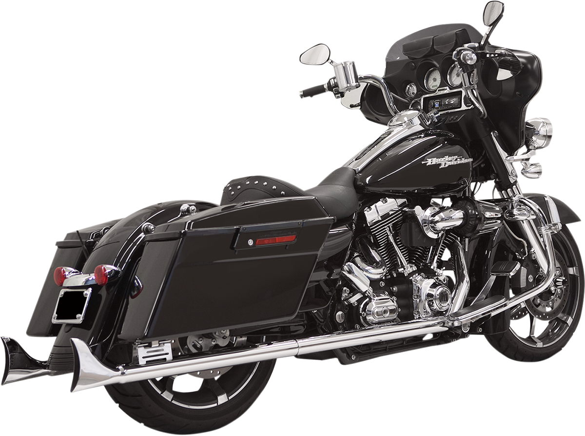 BASSANI XHAUST Fishtail Mufflers - Chrome - w/ Baffle - 33" - '95-'16 TOURING MODELS