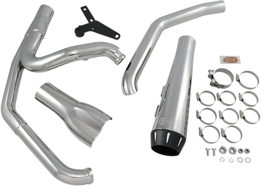 BASSANI XHAUST 2-into-1 Road Rage Exhaust System - Chrome - 2018-2021 SOFTAIL MODELS