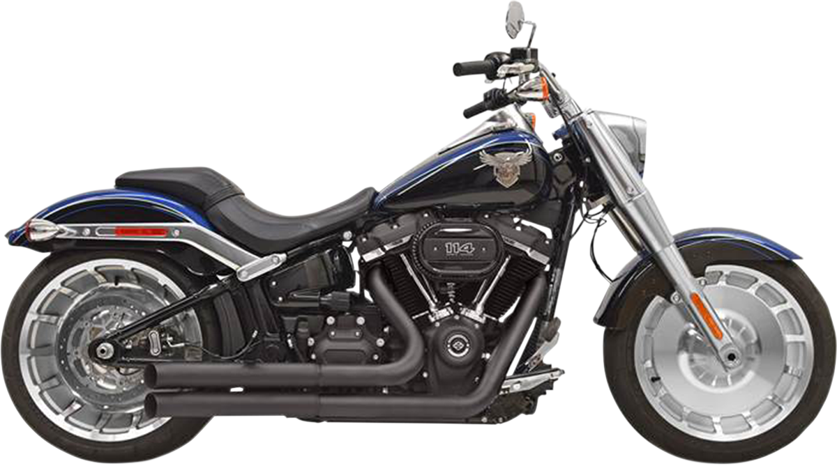 BASSANI XHAUST Pro Street Exhaust - Black - '18-'20 SOFTAIL MODELS