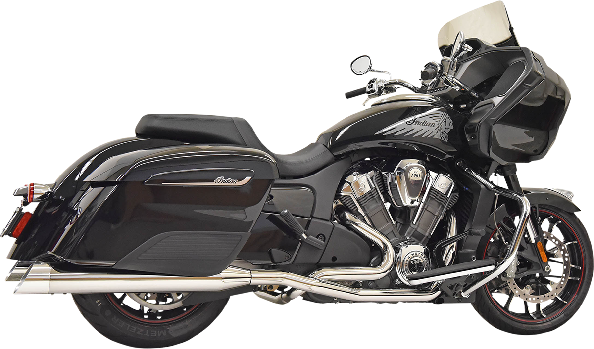 BASSANI XHAUST Exhaust Dual Challenger - Chrome - '20-'21 INDIAN CHALLENGER