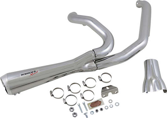 BASSANI XHAUST Short 2:1 Exhaust for FL - Chrome - 2017-2024 TOURING MODELS