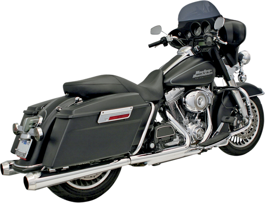 BASSANI XHAUST Megaphone Mufflers - Chr/Pol - Tapered - Performance Baffle - '95-'16 TOURING MODELS