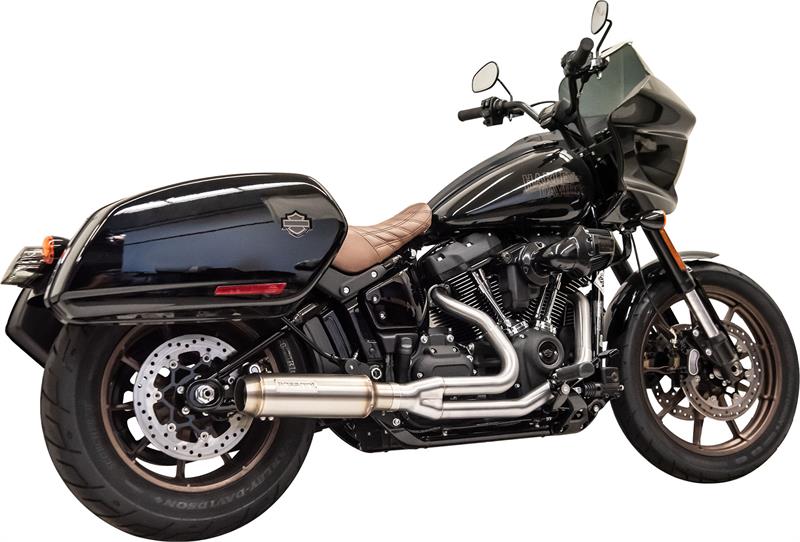 BASSANI XHAUST 2-into-1 Stainless Exhaust System with 4" Super Bike Muffler - '18-'24 SOFTAIL MODELS