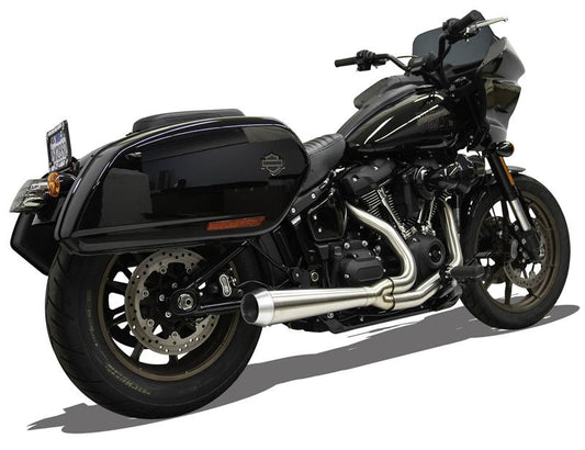 BASSANI XHAUST 2-into-1 Road Rage 3 Exhaust System - Stainless - '18-'24 SOFTAIL