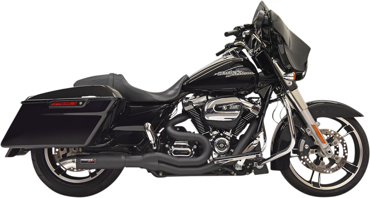 BASSANI XHAUST 2:1 Exhaust - Black - 2017-2021 TOURING MODELS