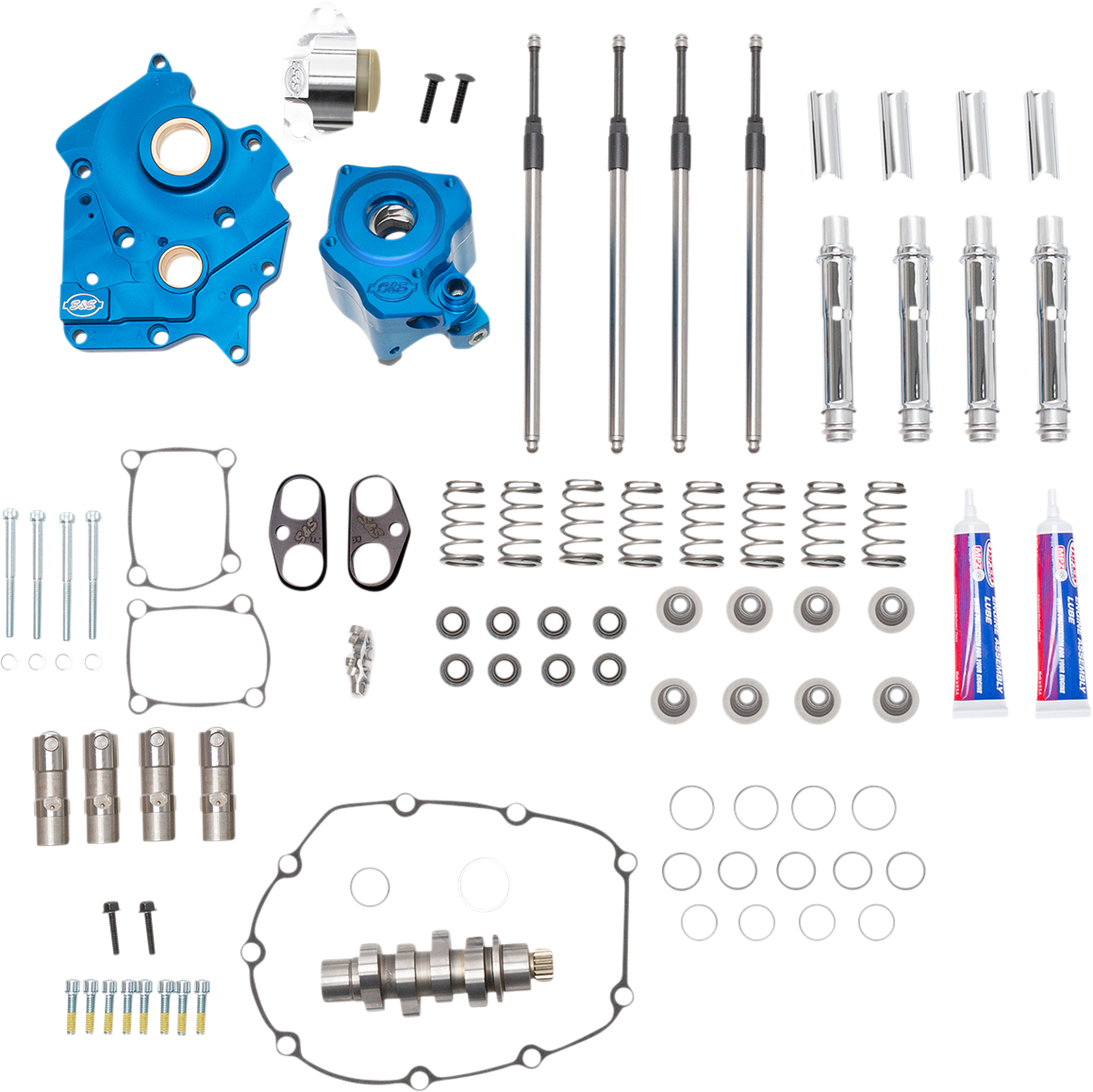 S&S CYCLE Cam Chest Kit with Plate - Chain Drive - Water Cooled - 540 Cam - Chrome Pushrods - M8