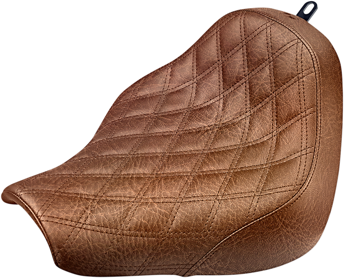 SADDLEMEN Renegade Solo Seat - Lattice Stitched - Brown - Softail '18-'20