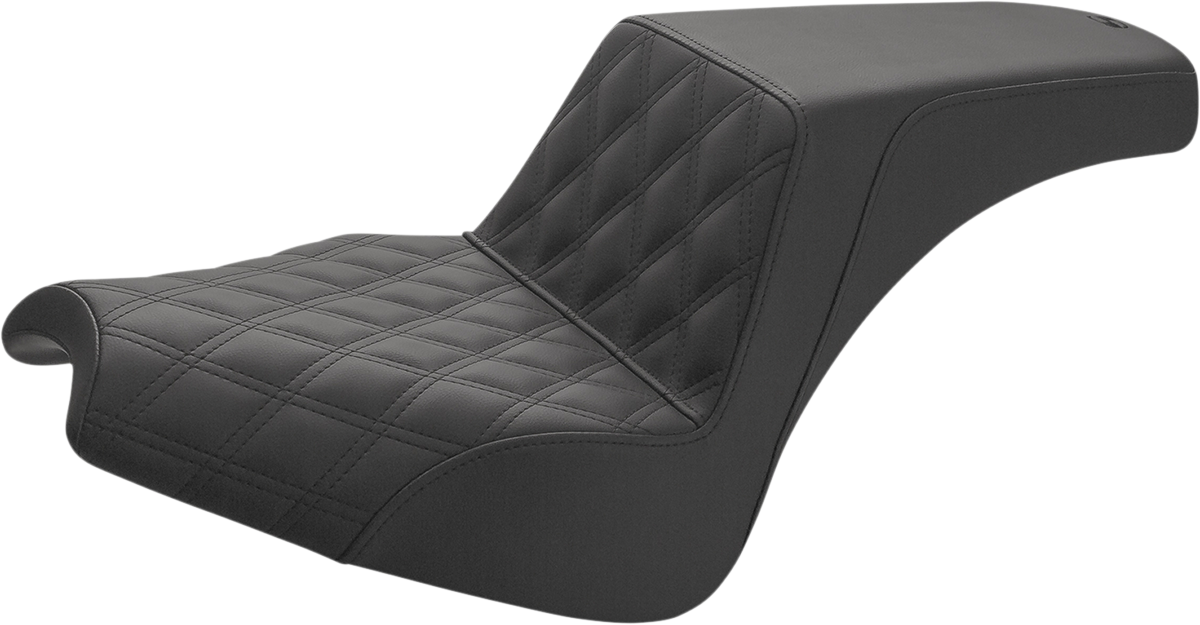 SADDLEMEN Step-Up Seat - Front Lattice Stitch/Rear Smooth - Black - Chief