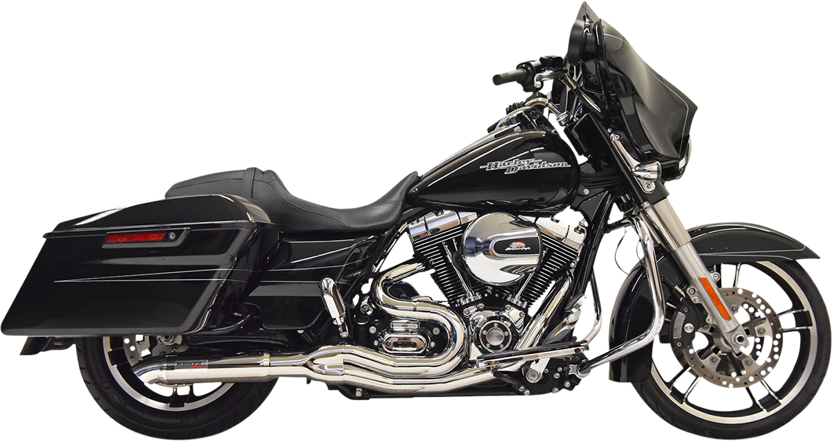 BASSANI XHAUST 2:1 Exhaust - Hotrod - Chrome - 1995-1998 TOURING MODELS