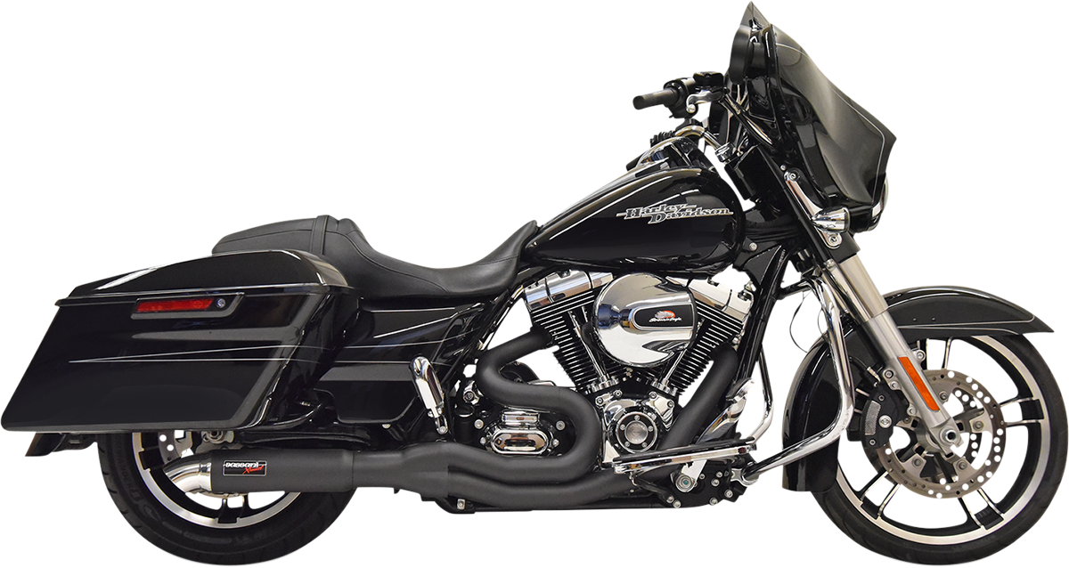 BASSANI XHAUST 2:1 Exhaust - Hotrod - Black - 1995-1998 TOURING MODELS