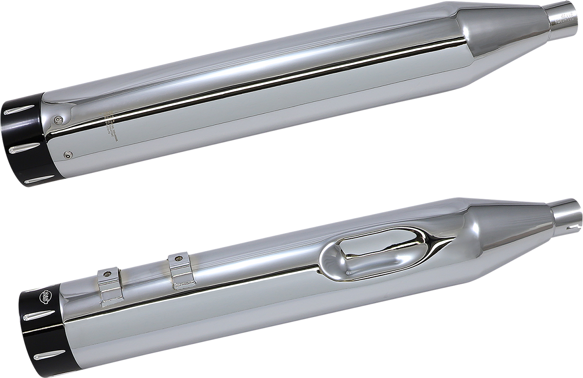 S&S CYCLE El Dorado Dual Exhaust System - Chrome - Black Tracer