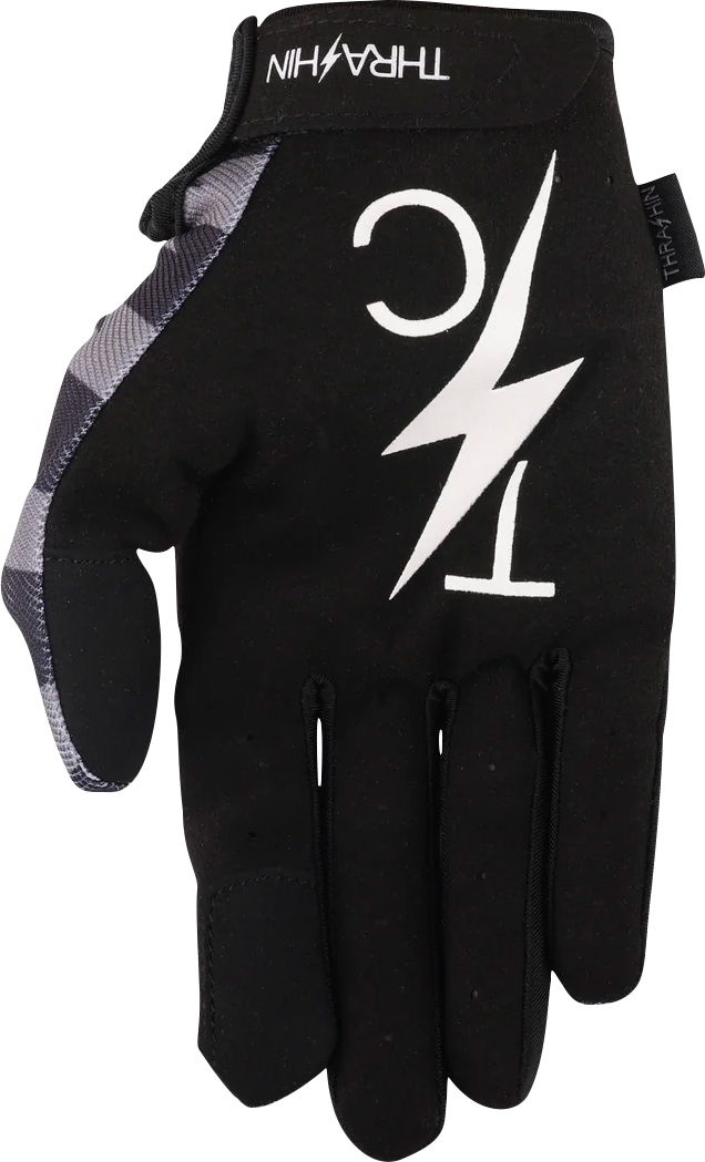 THRASHIN SUPPLY CO. Stars & Bolts Stealth Gloves - Black/Gray - Small