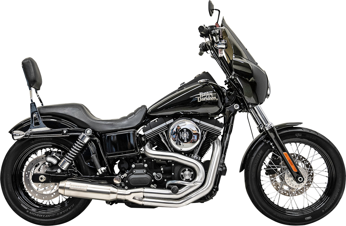 BASSANI XHAUST 2-into-1 Mid-Length Super Bike Exhaust System - Stainless Steel - '91-'17 DYNA MODELS
