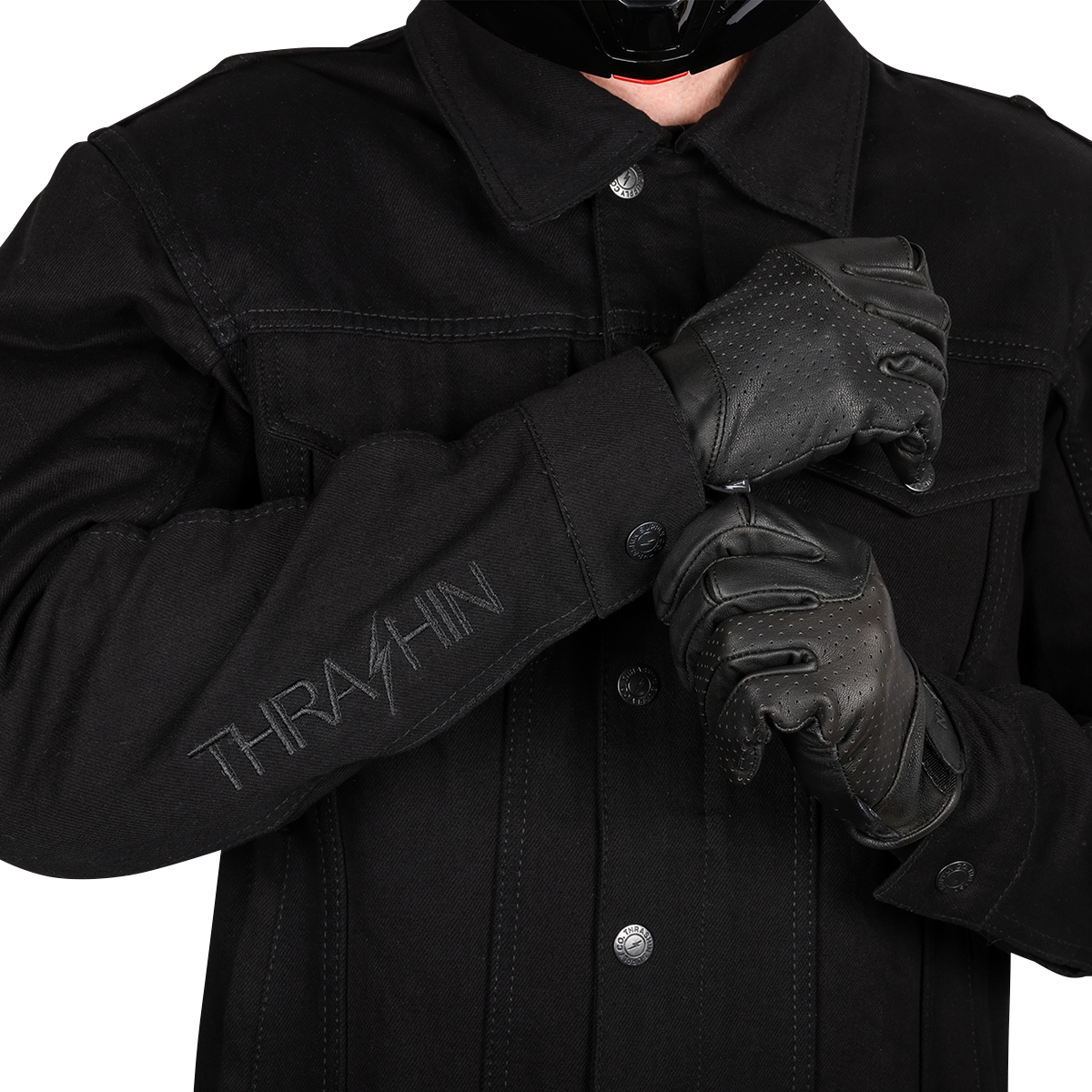 THRASHIN SUPPLY CO. Highway v2 Denim Riding Jacket - Black - XL