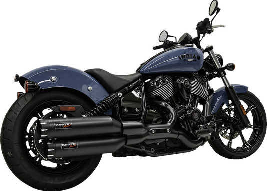BASSANI XHAUST 4" Slip-On Mufflers - Chrome - '22-'23 INDIAN CHIEF